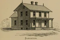 An illustration from Home building. A reliable book of facts, relative to building, living, materials, costs, at about 400 places from New York to San Francisco. Containing 42 plates and 45 original designs of buildings .. (1877)
