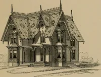 An illustration from Home building. A reliable book of facts, relative to building, living, materials, costs, at about 400 places from New York to San Francisco. Containing 42 plates and 45 original designs of buildings .. (1877)