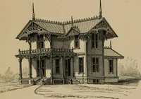 An illustration from Home building. A reliable book of facts, relative to building, living, materials, costs, at about 400 places from New York to San Francisco. Containing 42 plates and 45 original designs of buildings .. (1877)