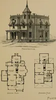 An illustration from Home building. A reliable book of facts, relative to building, living, materials, costs, at about 400 places from New York to San Francisco. Containing 42 plates and 45 original designs of buildings .. (1877)