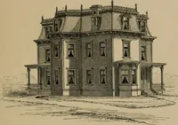 An illustration from Home building. A reliable book of facts, relative to building, living, materials, costs, at about 400 places from New York to San Francisco. Containing 42 plates and 45 original designs of buildings .. (1877)