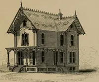 An illustration from Home building. A reliable book of facts, relative to building, living, materials, costs, at about 400 places from New York to San Francisco. Containing 42 plates and 45 original designs of buildings .. (1877)