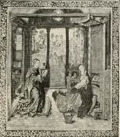 An illustration from Home furnishing; facts and figures about furniture, carpets and rugs, lamps and lighting fixtures, wall papers, window shades and draperies, tapestries, etc. (1913)