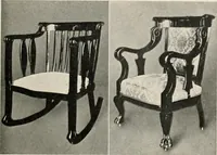 An illustration from Home furnishing; facts and figures about furniture, carpets and rugs, lamps and lighting fixtures, wall papers, window shades and draperies, tapestries, etc. (1913)