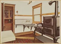 An illustration from Homes healthful and beautiful : sane & sanitary decoration of homes, illustrated with designs in Alabastine tints with descriptive letter press (1906)