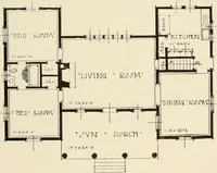 An illustration from Homes of moderate size; a collection of photographs and plans of modern suburban and country homes, following the colonial, Italian and English architectural styles, and arranged accordingly (1921)