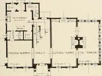 An illustration from Homes of moderate size; a collection of photographs and plans of modern suburban and country homes, following the colonial, Italian and English architectural styles, and arranged accordingly (1921)