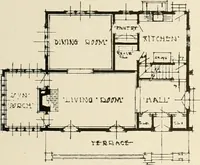 An illustration from Homes of moderate size; a collection of photographs and plans of modern suburban and country homes, following the colonial, Italian and English architectural styles, and arranged accordingly (1921)