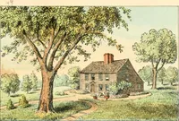An illustration from Homes of our forefathers in Boston. Old England and Boston, New England (1889)