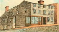 An illustration from Homes of our forefathers in Boston. Old England and Boston, New England (1889)