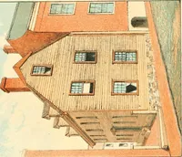 An illustration from Homes of our forefathers in Boston. Old England and Boston, New England (1889)