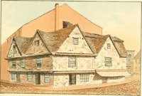 An illustration from Homes of our forefathers in Boston. Old England and Boston, New England (1889)
