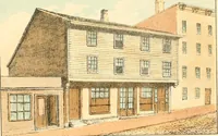An illustration from Homes of our forefathers in Boston. Old England and Boston, New England (1889)
