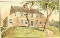 An illustration from Homes of our forefathers in Boston. Old England and Boston, New England (1889)