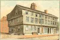 An illustration from Homes of our forefathers in Boston. Old England and Boston, New England (1889)