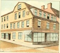 An illustration from Homes of our forefathers in Boston. Old England and Boston, New England (1889)