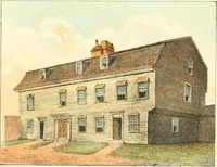 An illustration from Homes of our forefathers in Boston. Old England and Boston, New England (1889)