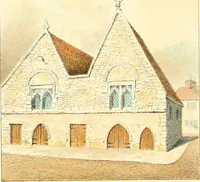 An illustration from Homes of our forefathers in Boston. Old England and Boston, New England (1889)