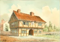 An illustration from Homes of our forefathers in Boston. Old England and Boston, New England (1889)