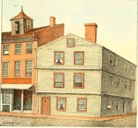 An illustration from Homes of our forefathers in Boston. Old England and Boston, New England (1889)