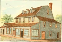 An illustration from Homes of our forefathers in Boston. Old England and Boston, New England (1889)