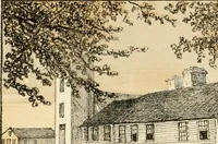 An illustration from The homes of our forefathers. Being a selection of the oldest and most interesting buildings, historical houses, and noted places in Massachusetts. From original drawings made on the spot by Edwin Whitefield (1880)