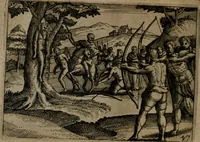 An illustration from Homo microcosmus, hoc est: parvus mundus, macrocosmo, id est: magno mundo, in variis æri incisis figuris totq; carminibus Latinis, per selectiores veterum poëtarum fabulas, nec non elegantiores quasdam historias, emblematice expositus; cujus hæc editio tertia. In qua Latina ista carmina puris rhythmis, Germanicis sunt donata ... Opus, non solùm ad studiosæ juventutis, sed etiam pictorum, sculptorum ... usum et delectationem adornatum (1670)