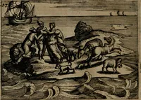 An illustration from Homo microcosmus, hoc est: parvus mundus, macrocosmo, id est: magno mundo, in variis æri incisis figuris totq; carminibus Latinis, per selectiores veterum poëtarum fabulas, nec non elegantiores quasdam historias, emblematice expositus; cujus hæc editio tertia. In qua Latina ista carmina puris rhythmis, Germanicis sunt donata ... Opus, non solùm ad studiosæ juventutis, sed etiam pictorum, sculptorum ... usum et delectationem adornatum (1670)