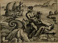 An illustration from Homo microcosmus, hoc est: parvus mundus, macrocosmo, id est: magno mundo, in variis æri incisis figuris totq; carminibus Latinis, per selectiores veterum poëtarum fabulas, nec non elegantiores quasdam historias, emblematice expositus; cujus hæc editio tertia. In qua Latina ista carmina puris rhythmis, Germanicis sunt donata ... Opus, non solùm ad studiosæ juventutis, sed etiam pictorum, sculptorum ... usum et delectationem adornatum (1670)