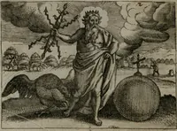 Picture 4 of 75 from Homo microcosmus, hoc est: parvus mundus, macrocosmo, id est: magno mundo, in variis æri incisis figuris totq; carminibus Latinis, per selectiores veterum poëtarum fabulas, nec non elegantiores quasdam historias, emblematice expositus; cujus hæc editio tertia. In qua Latina ista carmina puris rhythmis, Germanicis sunt donata ... Opus, non solùm ad studiosæ juventutis, sed etiam pictorum, sculptorum ... usum et delectationem adornatum (1670), leaf 19
