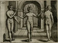 An illustration from Homo microcosmus, hoc est: parvus mundus, macrocosmo, id est: magno mundo, in variis æri incisis figuris totq; carminibus Latinis, per selectiores veterum poëtarum fabulas, nec non elegantiores quasdam historias, emblematice expositus; cujus hæc editio tertia. In qua Latina ista carmina puris rhythmis, Germanicis sunt donata ... Opus, non solùm ad studiosæ juventutis, sed etiam pictorum, sculptorum ... usum et delectationem adornatum (1670)