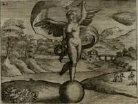 Picture 23 of 75 from Homo microcosmus, hoc est: parvus mundus, macrocosmo, id est: magno mundo, in variis æri incisis figuris totq; carminibus Latinis, per selectiores veterum poëtarum fabulas, nec non elegantiores quasdam historias, emblematice expositus; cujus hæc editio tertia. In qua Latina ista carmina puris rhythmis, Germanicis sunt donata ... Opus, non solùm ad studiosæ juventutis, sed etiam pictorum, sculptorum ... usum et delectationem adornatum (1670), leaf 57