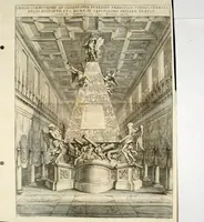 Picture 1 of 2 from Honorarii tumuli ac funebris pompae descriptio : in exequiarum iustis Francisco Vindocinensi duci Belfortio &c. persolutis Romae, in Templo Deiparae Capitolino : et oratio in eiusdem funere ibidem habita die . Septembris 1669 (1669), leaf 5