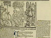 An illustration from Horatij Flacci Venusini. Poete lirici Opera : cu[m] quibusdam annotatio[n]ib[us]. Imaginibusq[ue] pulcherrimis. aptisq[ue] ad Odaru[m] concentus & sententias