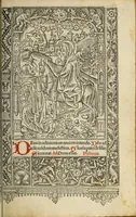 An illustration from Hore dive [vir]ginis Marie : s[e]c[un]d[u]m veru[m] vsum romanu[m], cum aliis multis folio sequenti notatis, vna cum figuris apocalipsis post figuras Biblie recenter insertis (1505)