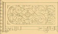 An illustration from House furnishing, decorating and embellishing assistant. Consisting of original designs in the Grecian, Italian, renaissance, Louis-quatorze, gothic, Tudor, and Elizabethan styles .. (1847)
