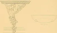 An illustration from House furnishing, decorating and embellishing assistant. Consisting of original designs in the Grecian, Italian, renaissance, Louis-quatorze, gothic, Tudor, and Elizabethan styles .. (1847)