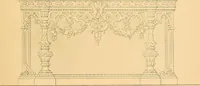 An illustration from House furnishing, decorating and embellishing assistant. Consisting of original designs in the Grecian, Italian, renaissance, Louis-quatorze, gothic, Tudor, and Elizabethan styles .. (1847)