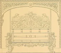 An illustration from House furnishing, decorating and embellishing assistant. Consisting of original designs in the Grecian, Italian, renaissance, Louis-quatorze, gothic, Tudor, and Elizabethan styles .. (1847)