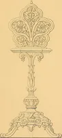 An illustration from House furnishing, decorating and embellishing assistant. Consisting of original designs in the Grecian, Italian, renaissance, Louis-quatorze, gothic, Tudor, and Elizabethan styles .. (1847)