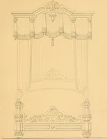 An illustration from House furnishing, decorating and embellishing assistant. Consisting of original designs in the Grecian, Italian, renaissance, Louis-quatorze, gothic, Tudor, and Elizabethan styles .. (1847)