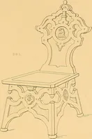 An illustration from House furnishing, decorating and embellishing assistant. Consisting of original designs in the Grecian, Italian, renaissance, Louis-quatorze, gothic, Tudor, and Elizabethan styles .. (1847)