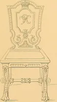 An illustration from House furnishing, decorating and embellishing assistant. Consisting of original designs in the Grecian, Italian, renaissance, Louis-quatorze, gothic, Tudor, and Elizabethan styles .. (1847)