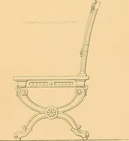 An illustration from House furnishing, decorating and embellishing assistant. Consisting of original designs in the Grecian, Italian, renaissance, Louis-quatorze, gothic, Tudor, and Elizabethan styles .. (1847)