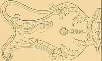 An illustration from House furnishing, decorating and embellishing assistant. Consisting of original designs in the Grecian, Italian, renaissance, Louis-quatorze, gothic, Tudor, and Elizabethan styles .. (1847)