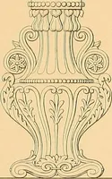 An illustration from House furnishing, decorating and embellishing assistant. Consisting of original designs in the Grecian, Italian, renaissance, Louis-quatorze, gothic, Tudor, and Elizabethan styles .. (1847)