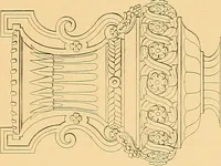 An illustration from House furnishing, decorating and embellishing assistant. Consisting of original designs in the Grecian, Italian, renaissance, Louis-quatorze, gothic, Tudor, and Elizabethan styles .. (1847)