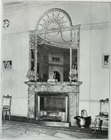 An illustration from House & garden's book of interiors, containing over three hundred illustrations of living rooms, dining rooms, libraries, halls, bedrooms, porches, breakfast rooms, nurseries, kitchens, bathrooms and the use of decorative accessories and curtains, together with practical suggestions for the furnishing and decorating of each type of room in the house (1920)