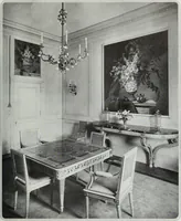 An illustration from House & garden's book of interiors, containing over three hundred illustrations of living rooms, dining rooms, libraries, halls, bedrooms, porches, breakfast rooms, nurseries, kitchens, bathrooms and the use of decorative accessories and curtains, together with practical suggestions for the furnishing and decorating of each type of room in the house (1920)