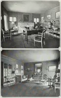 An illustration from House & garden's book of interiors, containing over three hundred illustrations of living rooms, dining rooms, libraries, halls, bedrooms, porches, breakfast rooms, nurseries, kitchens, bathrooms and the use of decorative accessories and curtains, together with practical suggestions for the furnishing and decorating of each type of room in the house (1920)